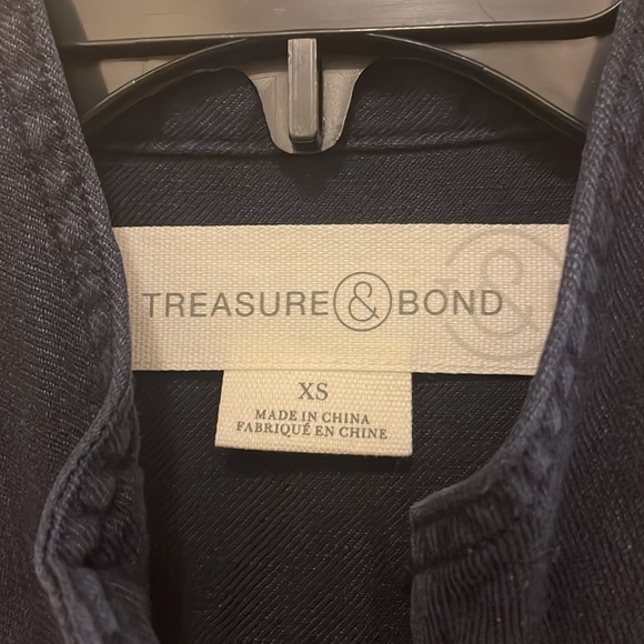 Treasure & Bond Navy Denim Linen Chambray Field Utility Jacket NEW - Picture 4 of 5
